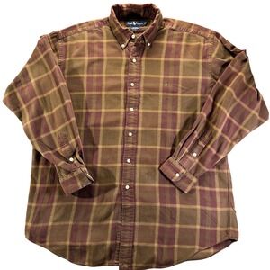 Ralph Lauren Blake Plaid Button Down Shirt Men's L Long Sleeve‎ Cotton